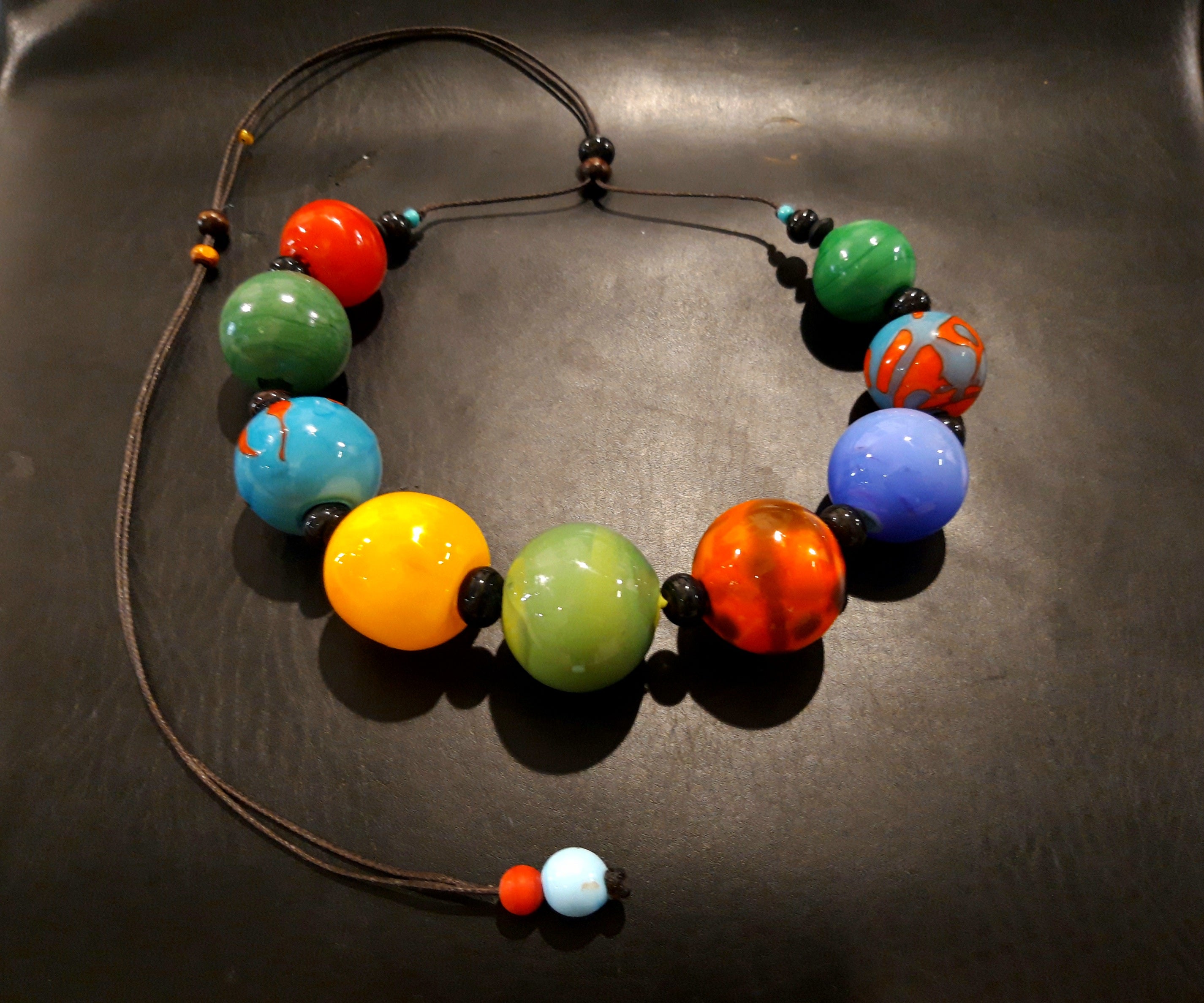 Multicolor blown necklace